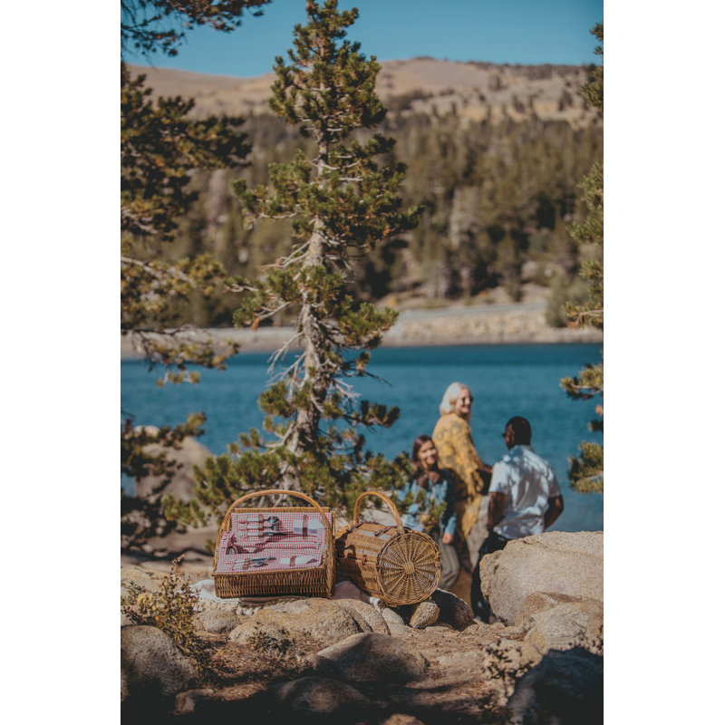 Millwood Pines Barrel Picnic Basket, Service for 2 & Reviews Wayfair